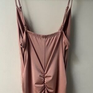 Satin rose pink bodycon dress